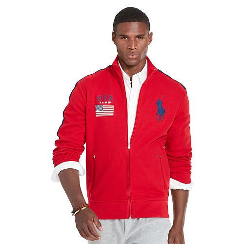 Polo Ralph Lauren Usa Fleece Track Jacket Rl 2000 Red