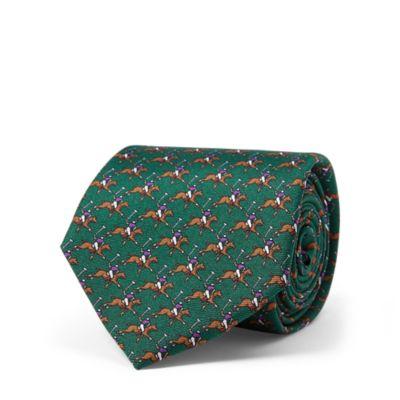 Ralph Lauren Polo Player Silk Narrow Tie Dark Green