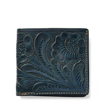 Ralph Lauren Tooled Indigo Leather Billfold True Indigo