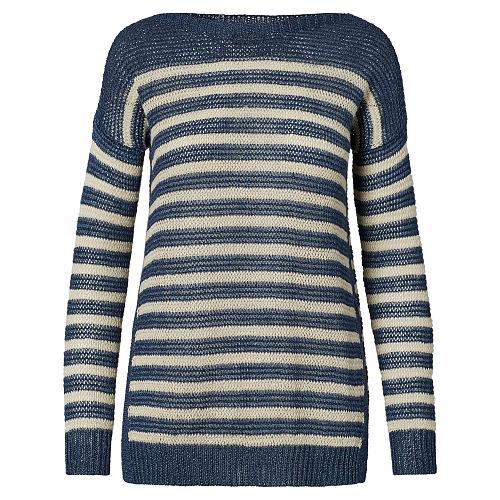 Polo Ralph Lauren Striped Linen Boatneck Sweater Bright Navy/ Cream