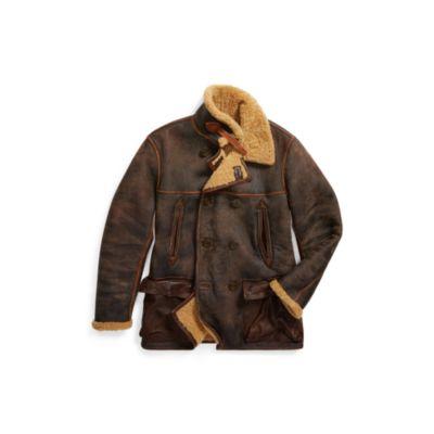 Ralph Lauren Shearling Peacoat Brown