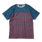 Ralph Lauren Rrl Striped Cotton Jersey T-shirt Dark Indigo Dark Rose
