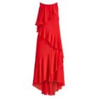 Ralph Lauren Ruffled Georgette Gown Orient Red
