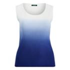 Ralph Lauren Ombr Stretch Cotton Tank Top Soft White/sapphire