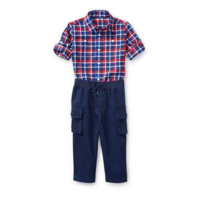 Ralph Lauren Cotton Shirt & Cargo Set Red Multi 3m