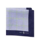 Ralph Lauren Glen Plaid Linen Pocket Square Lavender/green