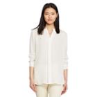 Polo Ralph Lauren Banded-collar Silk Shirt Off White