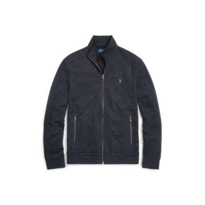 Ralph Lauren Cotton-blend-fleece Jacket Navy Heather Tweed