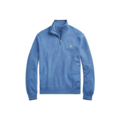 Ralph Lauren Cotton Half-zip Sweater Royal Heather