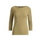 Ralph Lauren Lace-up Stretch Cotton Top Autumn Sage