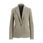 Ralph Lauren Herringbone Tweed Blazer Black/cream Multi