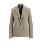 Ralph Lauren Herringbone Tweed Blazer Black/cream Multi