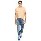 Ralph Lauren Striped Cotton V-neck T-shirt Resort Orange/white