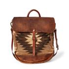 Ralph Lauren Leather-panel Tapestry Bag Brown / Cream Multi