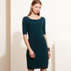 Ralph Lauren Lauren Petite Knit Ballet-neck Dress Black