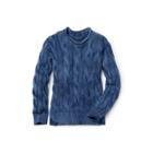 Ralph Lauren Boxy Cable Cotton Sweater Indigo