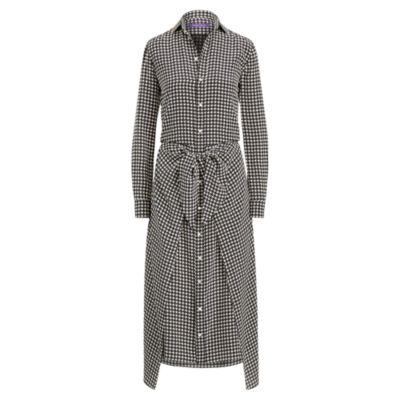 Ralph Lauren Alaina Houndstooth Shirtdress Black/cream