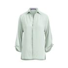Ralph Lauren Karen Silk Crepe Blouse Artic Mint