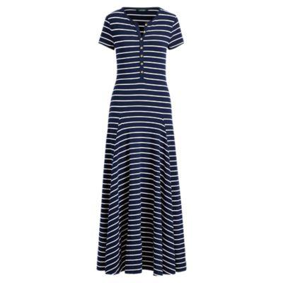 Ralph Lauren Striped Cotton-blend Maxidress Navy/white