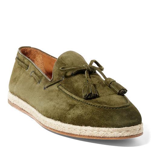 Ralph Lauren Chessington Suede Loafer Olive