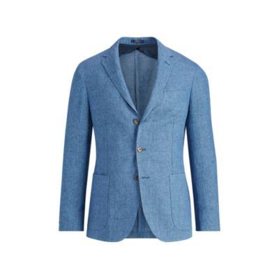 Ralph Lauren Morgan Linen Suit Jacket Navy And Black