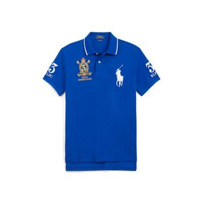 Ralph Lauren Custom Fit Mesh Polo Shirt Sapphire Star