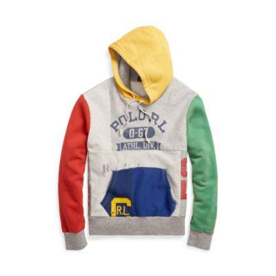 Ralph Lauren Patchwork Cotton-blend Hoodie Brooklyn Heather Multi
