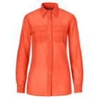 Ralph Lauren Lauren Petite Cotton-silk-voile Shirt Sunset Orange