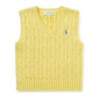 Ralph Lauren Cable-knit Cotton Vest Beekman Yellow 12m