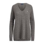 Ralph Lauren Cable-knit Side-slit Sweater Antique Heather