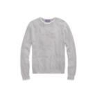 Ralph Lauren Waffle-knit Cotton Sweater Lt Grey Htr W/ Cls Cream