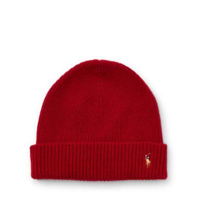 Ralph Lauren Merino Wool Watch Cap Carriage Red
