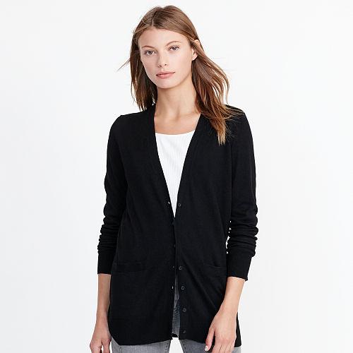 Ralph Lauren Lauren Petite Stretch Cotton Cardigan Black