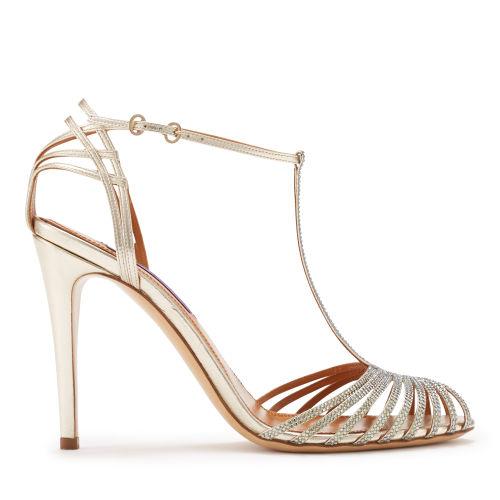 Ralph Lauren Metallic Nappa Jacoba Sandal Platinum