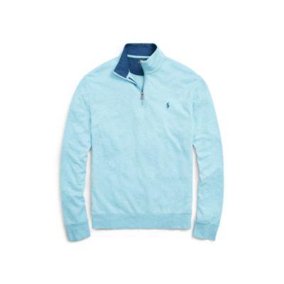 Ralph Lauren Cotton-blend Half-zip Pullover Watch Hill Blue Heather 3x Big