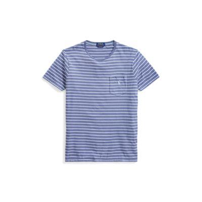 Ralph Lauren Custom Slim Fit Cotton T-shirt Shale Blue/austin Blue