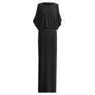 Ralph Lauren Slit-sleeve Jersey Gown Black