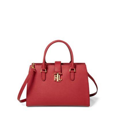 Ralph Lauren Leather Brigitte Ii Satchel Vermillion