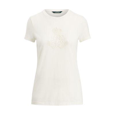 Ralph Lauren Beaded Lrl Jersey T-shirt Mascarpone Cream