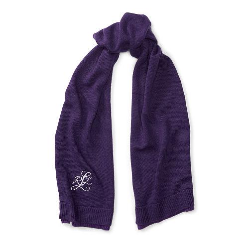 Ralph Lauren Lauren Monogram Scarf Purple Lake/heather