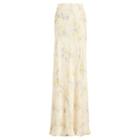 Ralph Lauren Jacqueline Floral Silk Skirt Parchment