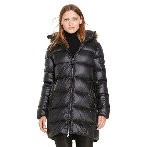 Polo Ralph Lauren Leather-trim Down Coat Polo Black