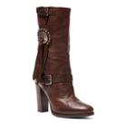 Ralph Lauren Concho Vachetta Leather Boot Dark Brown