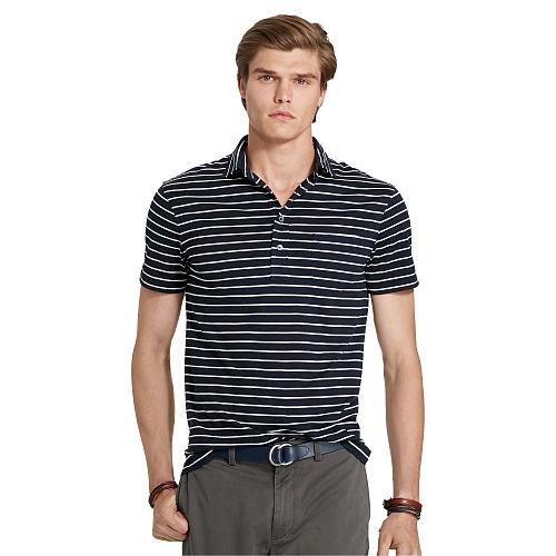 Polo Ralph Lauren Striped Cotton Jersey Shirt Aviator Navy/white