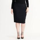 Ralph Lauren Lauren Woman Straight Ponte Skirt Black