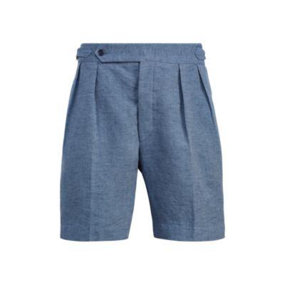 Ralph Lauren Textured Linen-silk Short Light Blue/grey