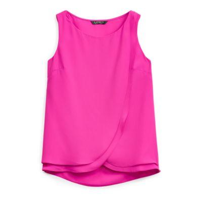 Ralph Lauren Sleeveless Georgette Shirt Bold Pink