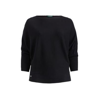 Ralph Lauren Cotton-blend Dolman Sweater Polo Black