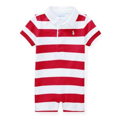 Ralph Lauren Striped Cotton Rugby Shortall Red Flag/white 9m