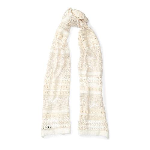 Ralph Lauren Lauren Pointelle-knit Scarf Cream Multi